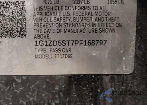 2023 Chevrolet Malibu Fwd 1Lt из США, поврежденный, VIN 1G1ZD5ST7PF168797